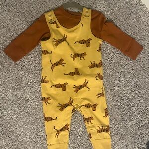 NWOT Hanna Andersson Yellow Romper with Brown Accents
